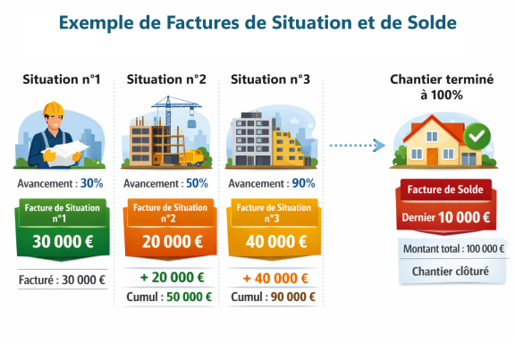 Exemple de factures de situation et de solde