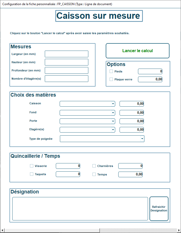 Les fiches personnalisées