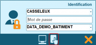 Connexion en mode tactile dès l'ouverture du logiciel de gestion