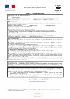 Formulaire CERFA prérempli à partir des informations du document et de la fiche personnalisée