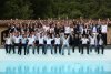 Equipe de collaborateurs Axe Informatiqueau bord de la piscine